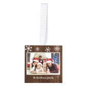 雪片素朴の木の素晴らしい季節 キューブオーナメント (正面)