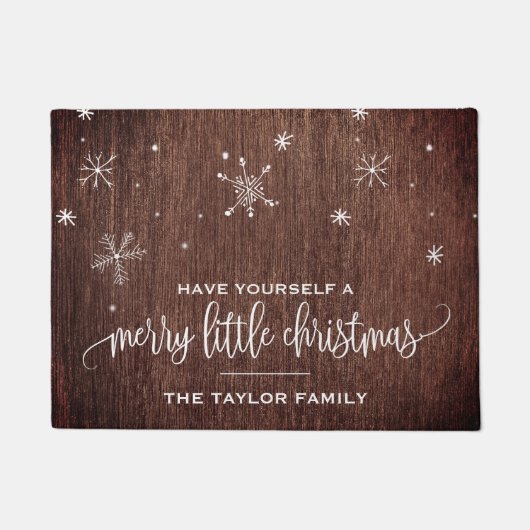 雪片素朴クリスマス ドアマット (正面)