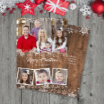 雪片素朴写真コラージュのクリスマスカード シーズンカード<br><div class="desc">この素朴なトレンディー4枚のフォトカードは、暗い木々の背景に繊細な雪の結晶を備えている！当店ではマッチング商品を販売！こ連絡のデザインを写真の数に合わせて変更するかもし、このデザインを製品に適用して一致するアイテムを作成する必要があります。6月2日までにDoodleLuluを見てくれてどうもありがとうバグデザイン!</div>