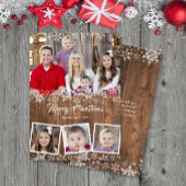 雪片素朴写真コラージュのクリスマスカード シーズンカード