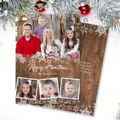 雪片素朴写真コラージュのクリスマスカード シーズンカード