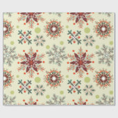 雪片芸術的ホリデーギフト ラッピングペーパー (フラット)