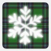 雪片詳細付きグリーンとブラックプライド スクエアシール (正面)