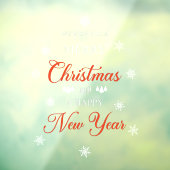 雪片赤いメリークリスマスウィンドウがしがみつく ウィンドウサイン (シート3)