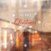 雪片赤いメリークリスマスウィンドウがしがみつく ウィンドウサイン (シート2)