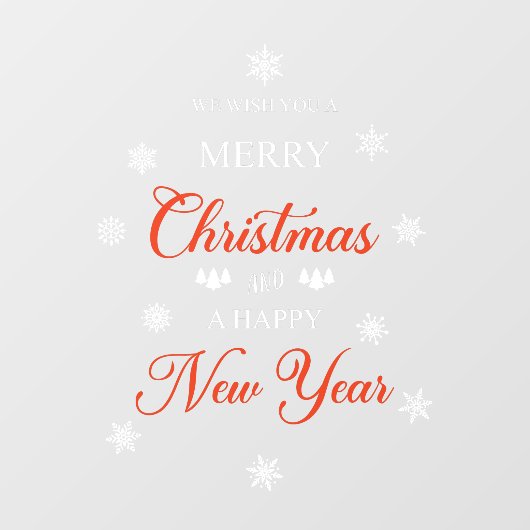 雪片赤いメリークリスマスウィンドウがしがみつく ウィンドウサイン (シート)