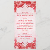 雪片赤と白のメ結婚ニュー・カード メニュー (裏面)