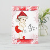 雪片赤と白クリスマスベビーシャワー 招待状 (スタンド正面)