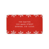 雪片赤と白クリスマス差出人住所 ラベル (正面)