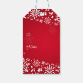 雪片赤と白クリスマス ギフトタグ (裏面)