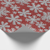 雪片赤と白クリスマス ラッピングペーパー (角)