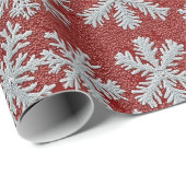 雪片赤と白クリスマス ラッピングペーパー (ロールコーナー)