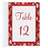 雪片赤と白テーブル番号カード (内側 (右))