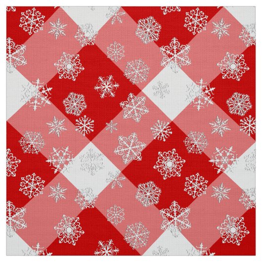 雪片赤と白付きバッファロープレイド ファブリック (見本)