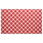 雪片赤と白付きバッファロープレイド ファブリック (ヤード)