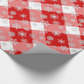 雪片赤と白付きバッファロープレイド ラッピングペーパー (角)