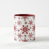 雪片赤と白模様クリスマス マグカップ (中央)