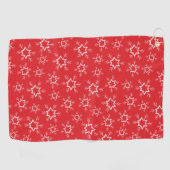 雪片赤と白、雪 ゴルフタオル (横)