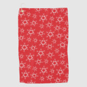 雪片赤と白、雪 ゴルフタオル (正面)