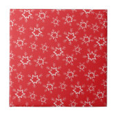 雪片赤と白、雪 タイル (正面)