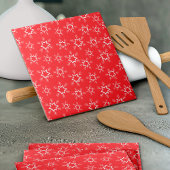 雪片赤と白、雪 タイル