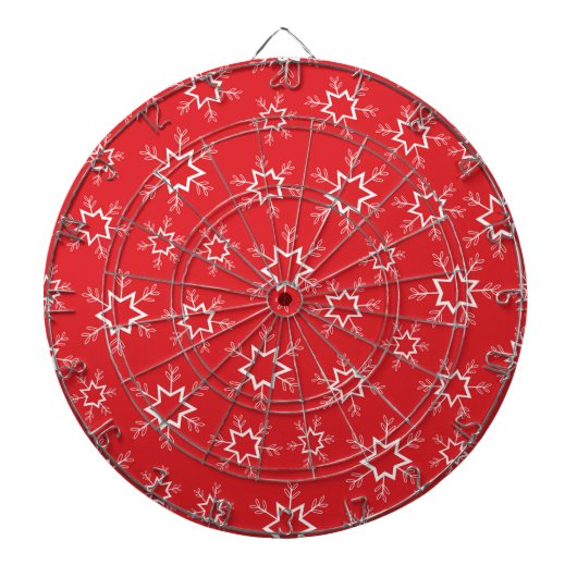 雪片赤と白、雪 ダーツボード (正面)