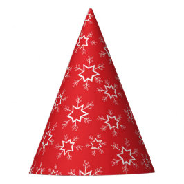 雪片赤と白、雪 パーティーハット
