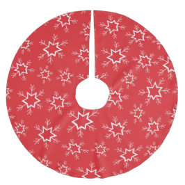 雪片赤と白、雪 ブラッシュドポリエステルツリースカート