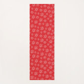 雪片赤と白、雪 ヨガマット (正面)
