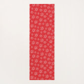 雪片赤と白、雪 ヨガマット (裏面)
