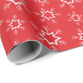 雪片赤と白、雪 ラッピングペーパー (ロールコーナー)