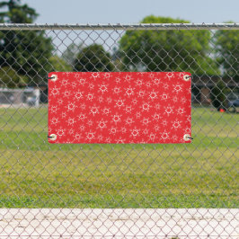 雪片赤と白、雪 横断幕