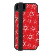 雪片赤と白、雪 INCIPIO iPhoneウォレットケース (フォリオ裏面)