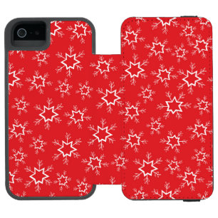 雪片赤と白、雪 iPhone SE/5/5sウォレットケース