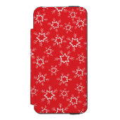 雪片赤と白、雪 INCIPIO iPhoneウォレットケース (フォリオ 正面)