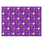 雪片雪だるまキャンディカネーブルー背景 テーブルクロス (正面(横))