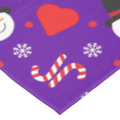 雪片雪だるまキャンディカネーブルー背景 テーブルクロス (アングル)