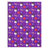 雪片雪だるまキャンディカネーブルー背景 テーブルクロス (正面)