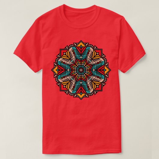 雪片鮮やか曼荼羅 Tシャツ (デザイン正面)