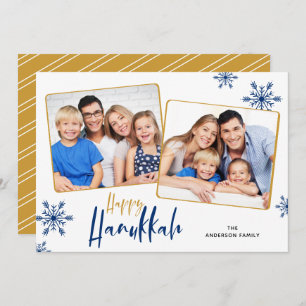 雪片2枚フォトハッピーハヌカー シーズンカード