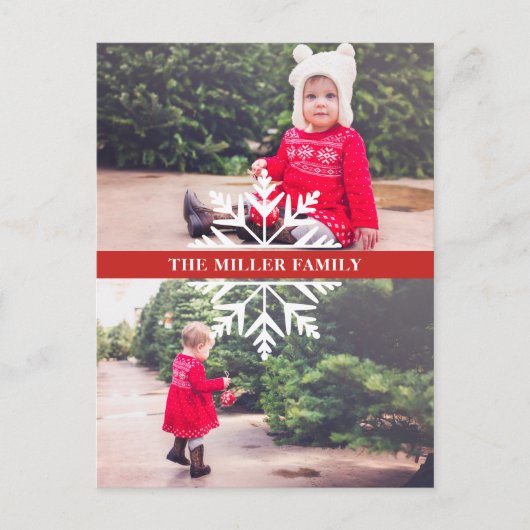 雪片2 – フォトホリデー ポストカード (正面)