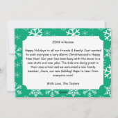 雪片3家族の写真クリスマス シーズンカード (裏面)