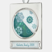 雪片3D宝石飾り シルバープレートバナーオーナメント (左)