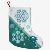 雪片3D宝石飾り スモールクリスマスストッキング (正面)