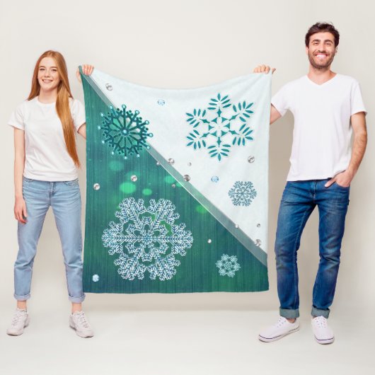 雪片3D宝石飾り フリースブランケット (インサイチュ)