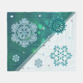 雪片3D宝石飾り フリースブランケット (正面(横))