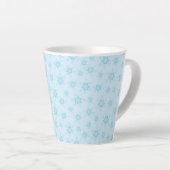 雪片,アイスブルー,氷のような雪片,雪 カフェラテマグ (右アングル)