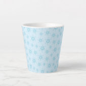 雪片,アイスブルー,氷のような雪片,雪 カフェラテマグ (正面)