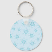 雪片，アイスブルー，氷のような雪片，雪 キーホルダー (正面)