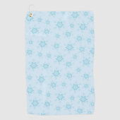 雪片，アイスブルー，氷のような雪片，雪 ゴルフタオル (正面)